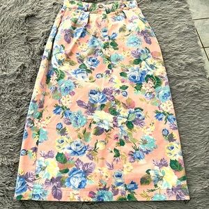 Vintage Willowbend Skirt size 6 pink multicolored floral